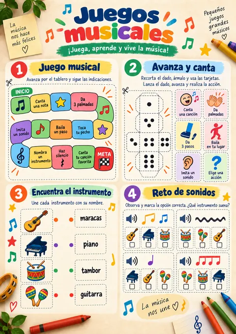 Página del kit: Juegos musicales